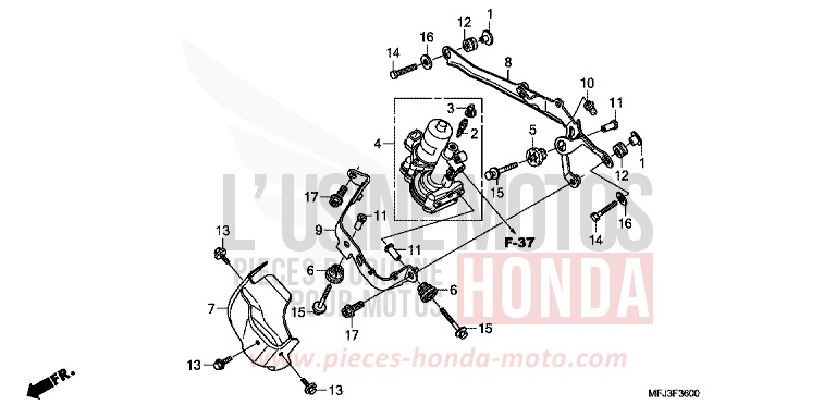 SYSTEME D'ASSERVISSEMENT AVANT (CBR600RA) de CBR600RR ABS PEARL SUNBEAM WHITE (NHA66KB) 2009